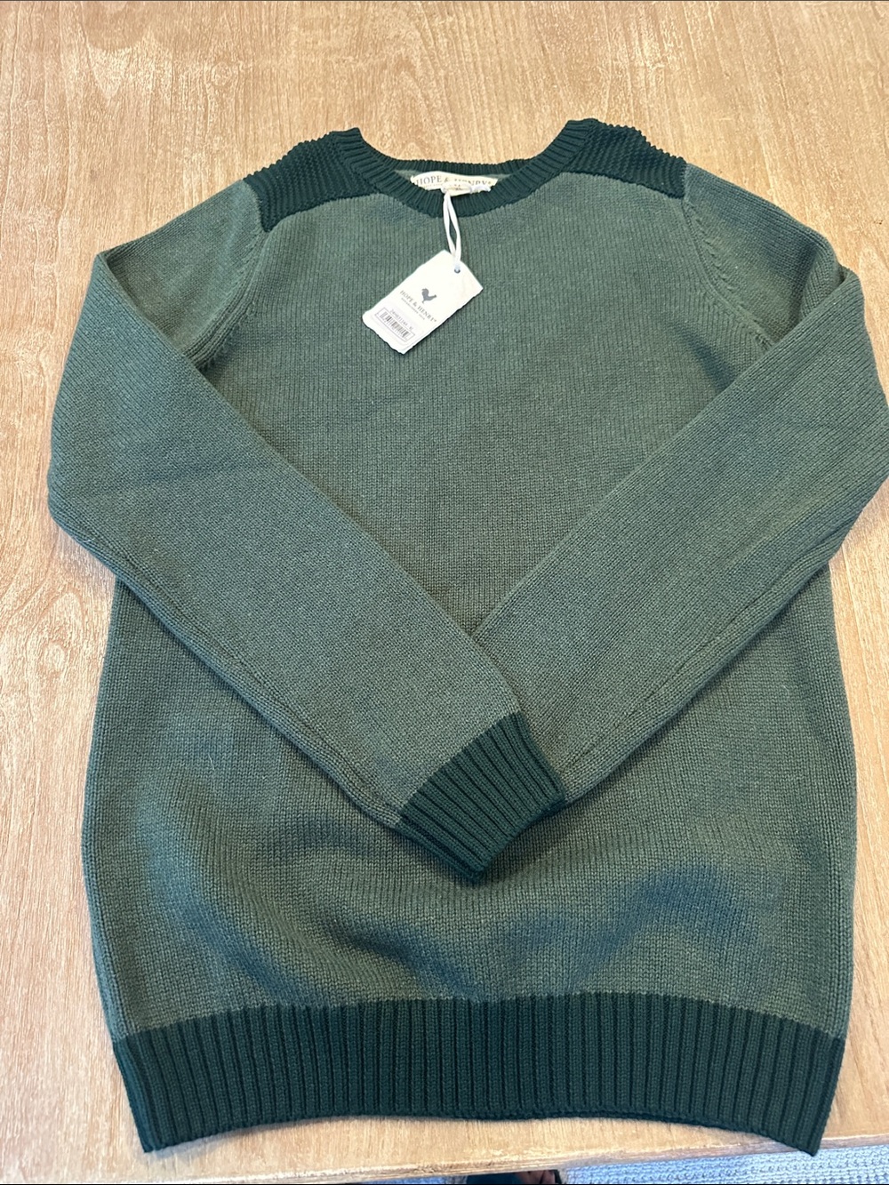 Hope & Henry Forest Green Crewneck Sweater